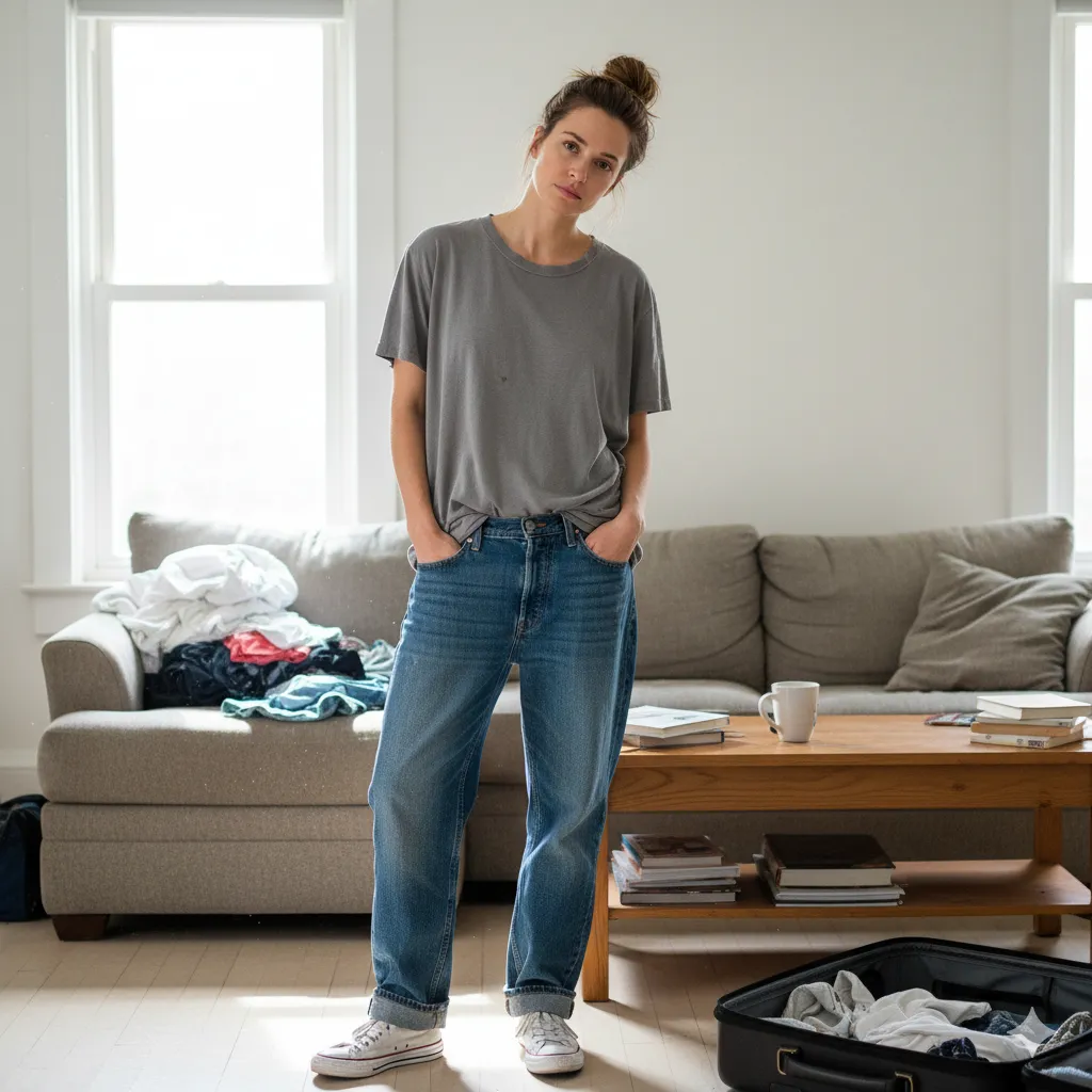 Client casual outfit before styling transformation